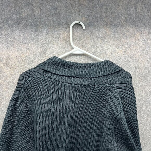 Lauren Ralph Lauren Sweater Womens Medium Black Tie Waist Open Front Cardigan - Picture 3 of 10